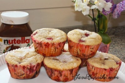 Layered Strawberry, Banana & Nutella Muffins
