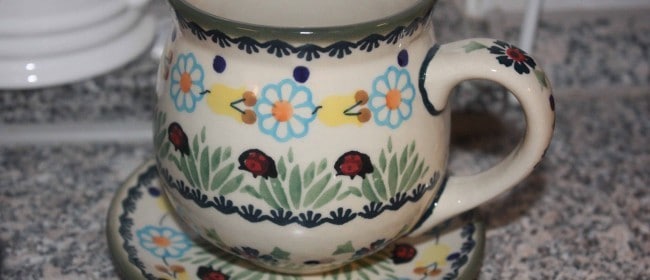 Lady bug coffee mug & saucer for my daughter Emily
