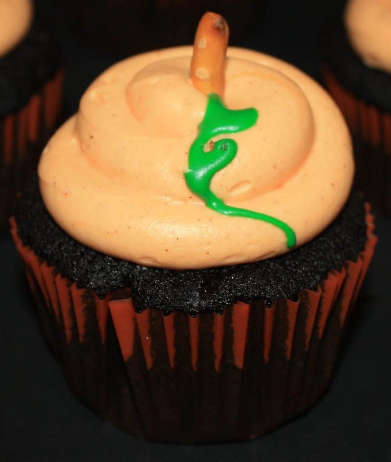 Black Velvet Pumpkin Cupcakes | JavaCupcake.com