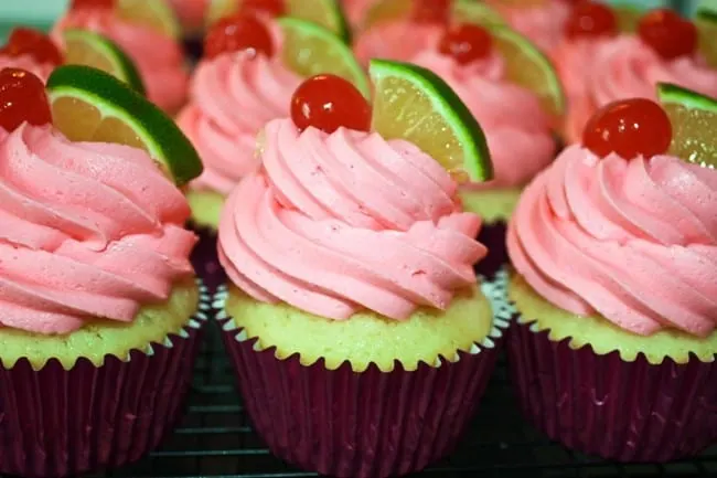 Cherry Limeade Cupcakes  | JavaCupcake.com