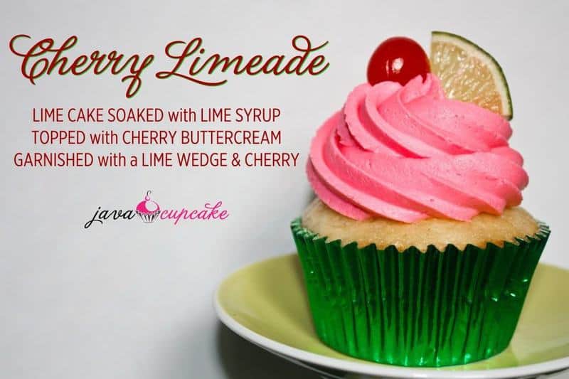Cherry Limeade Cupcakes  | JavaCupcake.com