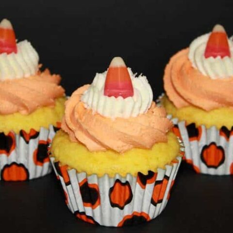 Blood Orange Candy Corn Cupcakes