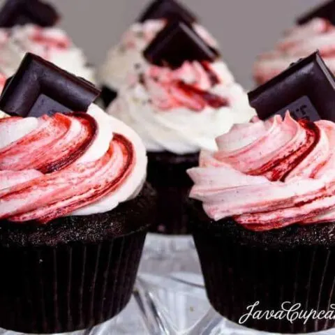 Dark Chocolate Raspberry Curd Filled Cupcakes