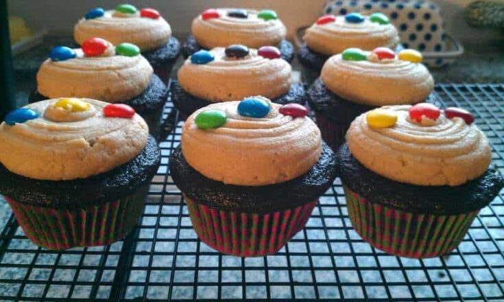 Peanut Butter & M&M Cookie Cupcakes