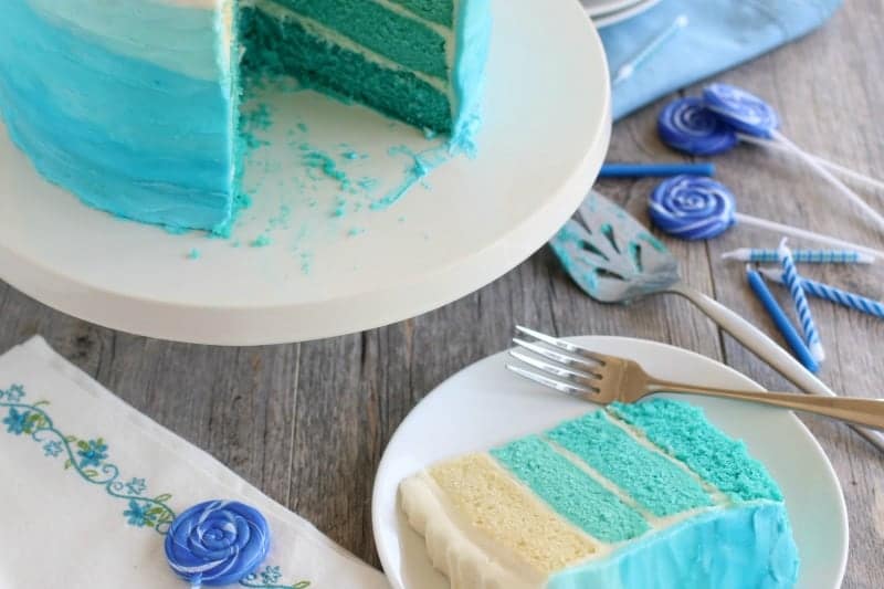 Blue Ombre Cake Tutorial