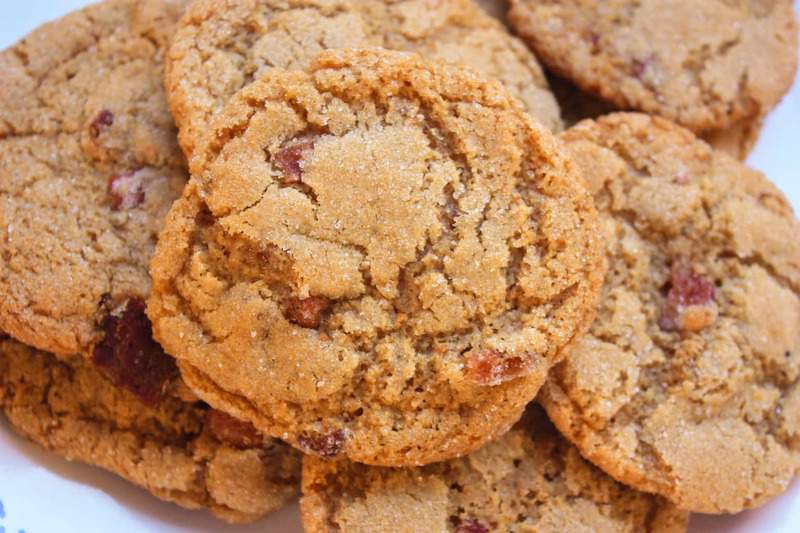 Thin & Crispy Peanut Butter Bacon Cookies