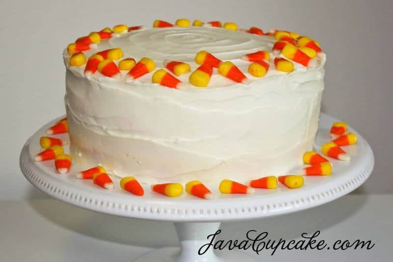 Candy Corn Cake by JavaCupcake.com
