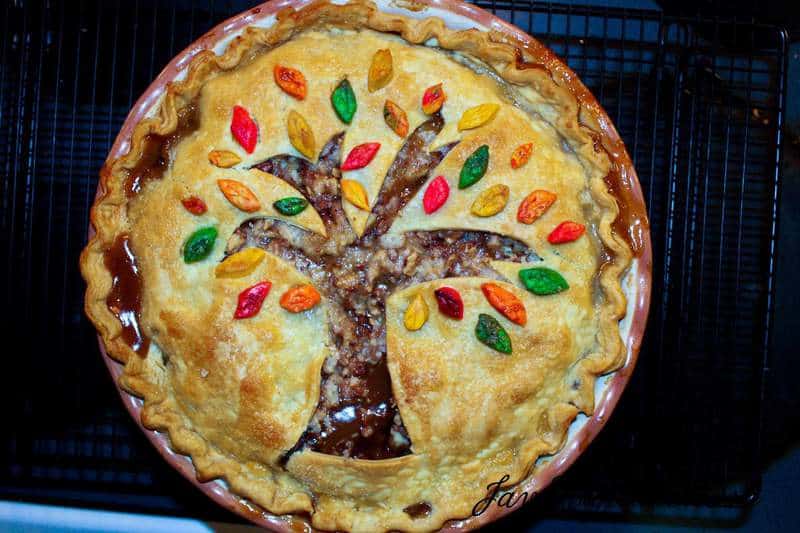 Fall Leaves Toffee Apple Pie