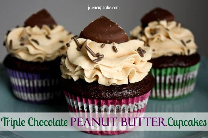 Triple Chocolate Peanut Butter Cupcakes by JavaCupcake