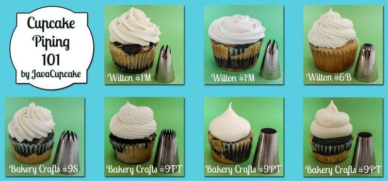 {Video Tutorial} Cupcake Piping 101 - Learn to pipe beautiful swirls of frosting on your cupcake in 7 different ways!  by JavaCupcake.com