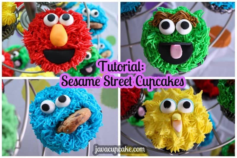 Tutorial: Sesame Street Cupcakes by JavaCupcake.com