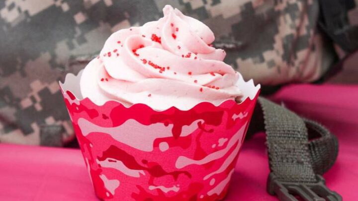 Cupcake Couture Blog Party:<br>Strawberry Camo Cupcakes