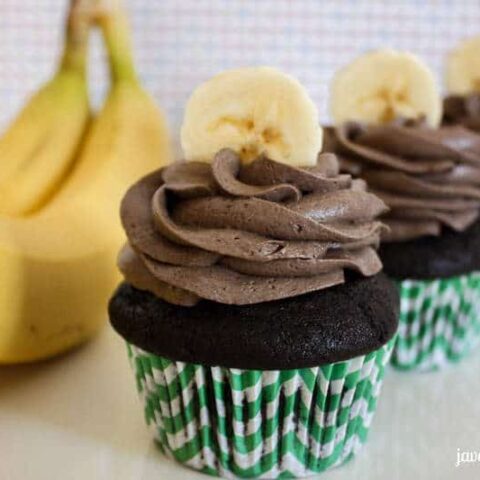 Dark Chocolate Banana Cupcakes