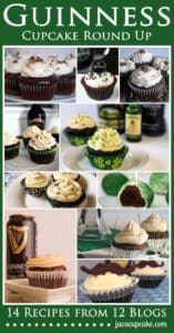Guinness Cupcake Round Up - 14 recipes from 12 bloggers! by JavaCupcake.com