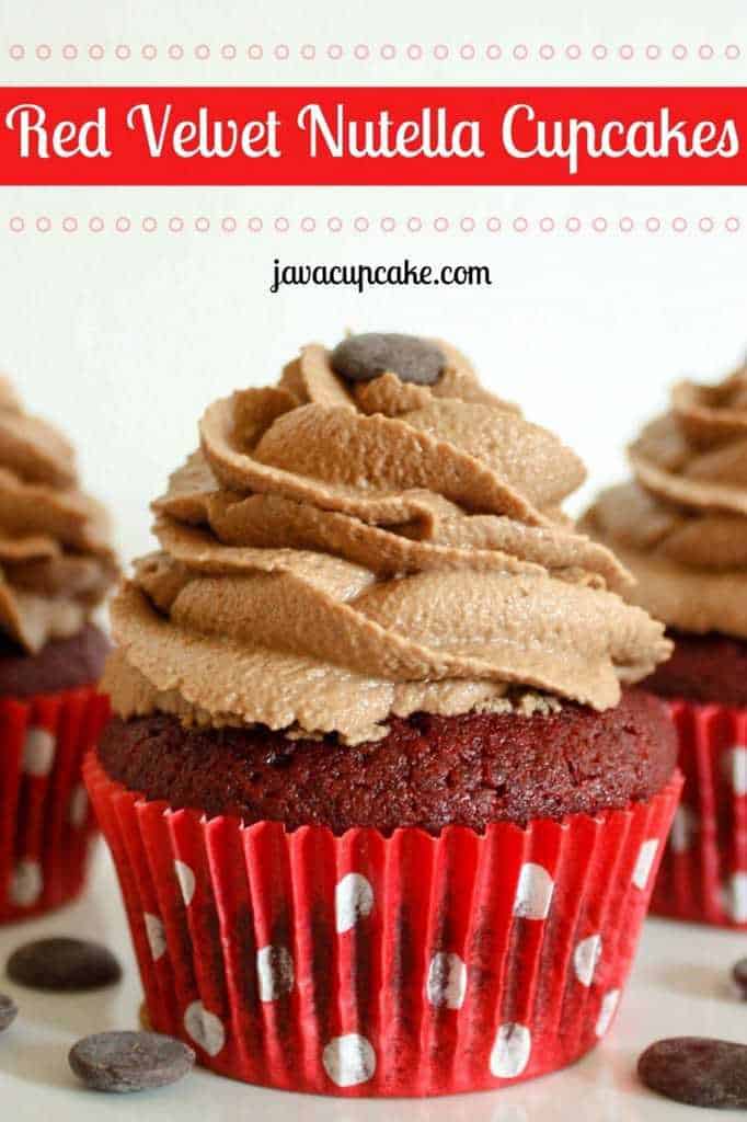 Red Velvet Cupcakes with Nutella Buttercream by JavaCupcake.com