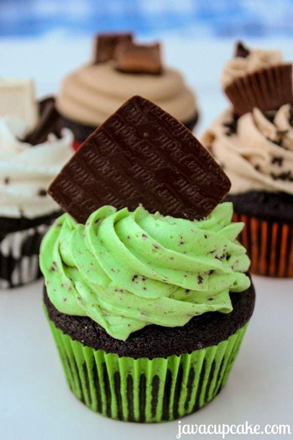 After Eight Cupcakes (mint chocolate) - by JavaCupcake.com