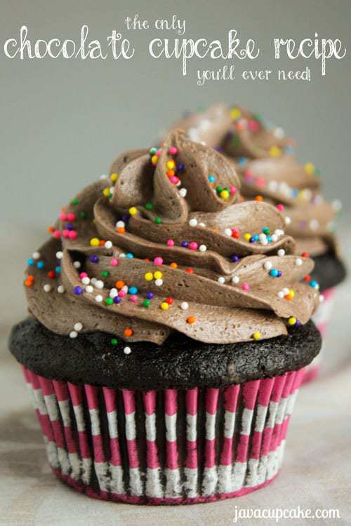 The Only Chocolate Cupcake Recipe You'll Ever Need! by JavaCupcake.com