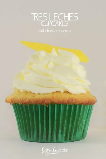 Tres Leches Cupcakes with Fresh Mango | JavaCupcake.com