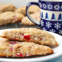 Cranberry Sauce Orange Scones - fresh cranberry sauce paired with the zest and juice of an orange make these scones perfectly delicious! | JavaCupcake.com