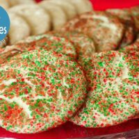 Holi-Doodles - A twist on the traditional snickerdoodle, these cookies are ready for the holidays in green & red sugar crystals! | JavaCupcake.com