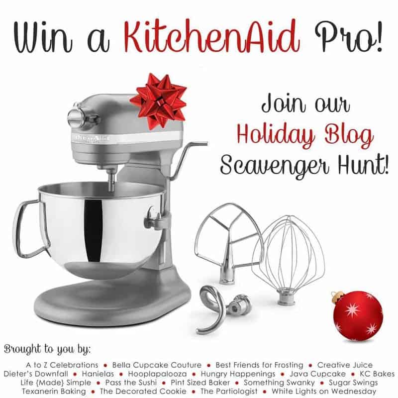 Holiday Blog Scavenger Hunt - WIN a KitchenAid Pro Stand Mixer from JavaCupcake.com!