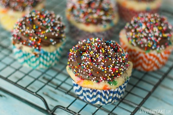Chocolate Funfetti Cupcakes | JavaCupcake.com