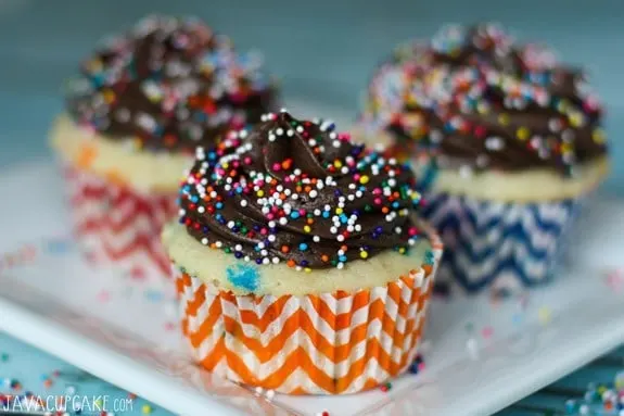 Chocolate Funfetti Cupcakes | JavaCupcake.com