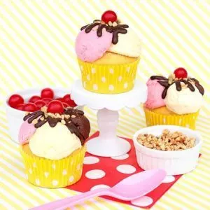 Banana Split Cupcakes by Make Bake Celebrate for Better Homes & Gardens