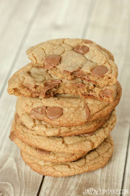 Jumbo Browned Butter Chocolate Chip Cookies Recipe | JavaCupcake.com