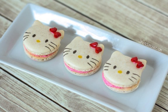 Hello Kitty Macarons - Recipe & Tutorial | JavaCupcake.com
