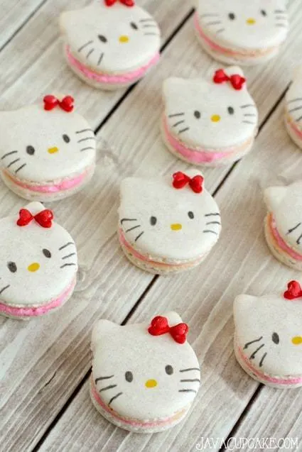 Hello Kitty Macarons - Recipe & Tutorial | JavaCupcake.com