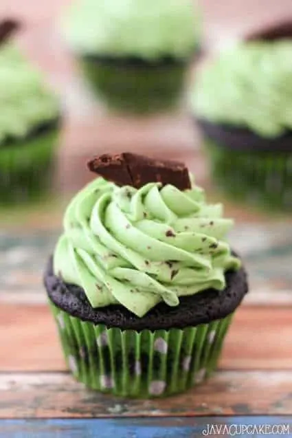 Chocolate Chip Mint Cupcakes | JavaCupcake.com
