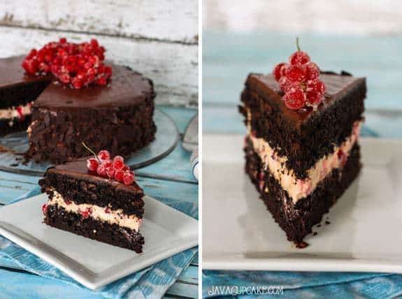 Chocolate Red Currant Creme Cake #RedCurrantWeek | JavaCupcake.com