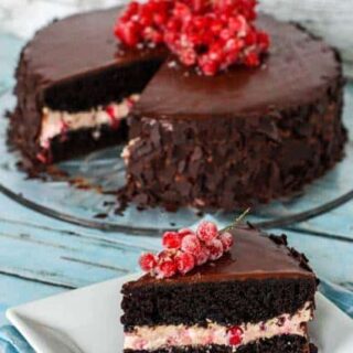 Chocolate Red Currant Creme Cake