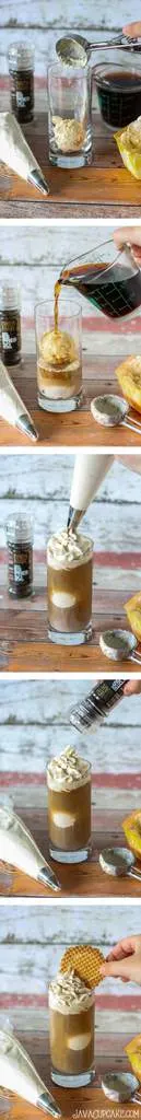 Eiskaffe - smooth vanilla gelato with cold brewed coffee topped with espresso whipped cream | JavaCupcake.com