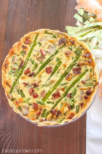 Asparagus Bacon Quiche - JavaCupcake