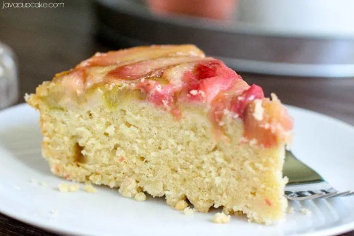 Rhubarb Upside Down Cake | JavaCupcake.com