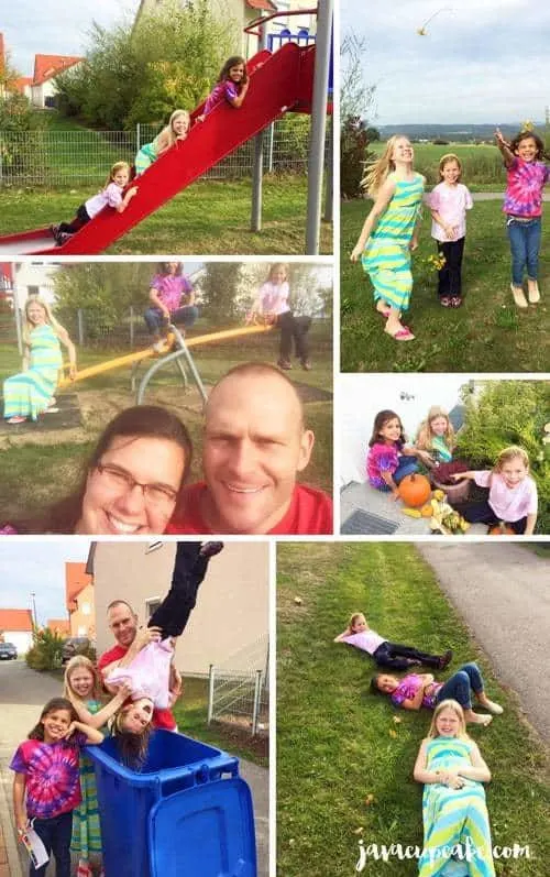 Once they found the item, they were to take a "selfie" or a family photo with the kids or parents with that item.  Once each family was done, they met back at the party for a prize! 
