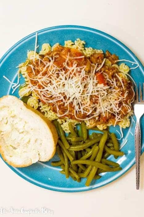 Easy Monday Night Spaghetti with Meat Sauce for OXO by The JavaCupcake Blog