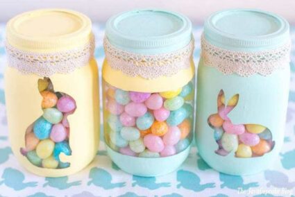 Spring Painted Candy Jars | The JavaCupcake Blog https://javacupcake.com