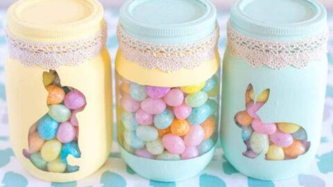 Spring Painted Candy Jars