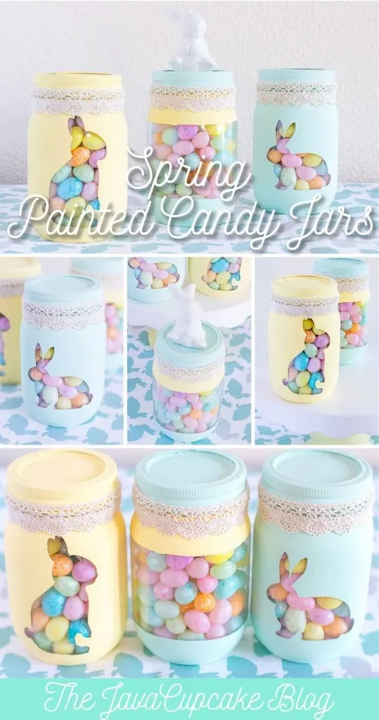{DIY Tutorial} Spring Painted Candy Jars | The JavaCupcake Blog https://javacupcake.com