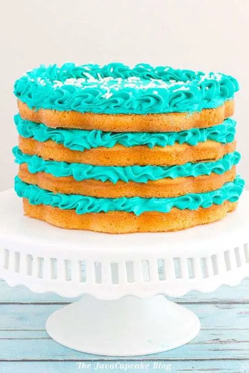 Blueberries and Cream Layer Cake | The JavaCupcake Blog https://javacupcake.com