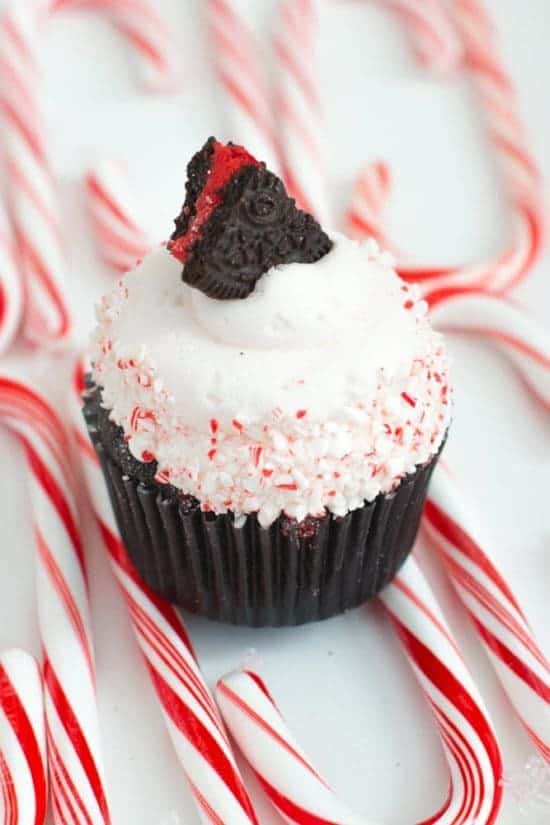 Candy Cane Oreo Cupcakes - JavaCupcake