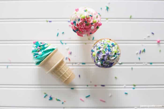 Ice Cream Cone Cupcakes #SummerDessertWeek | The JavaCupcake Blog https://javacupcake.com