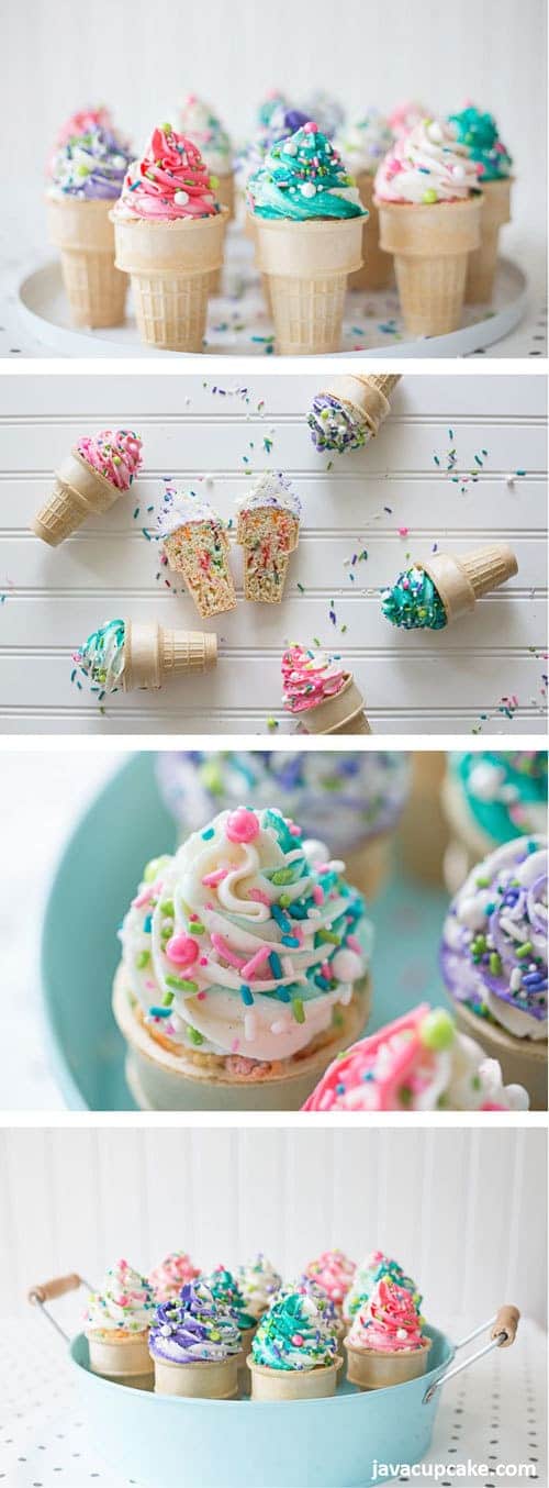 Ice Cream Cone Cupcakes #SummerDessertWeek | The JavaCupcake Blog https://javacupcake.com