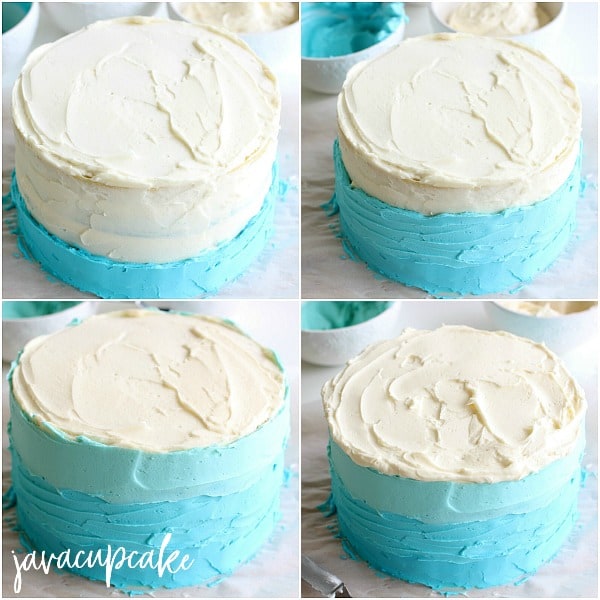 How to frost an Ombre Blue Cake