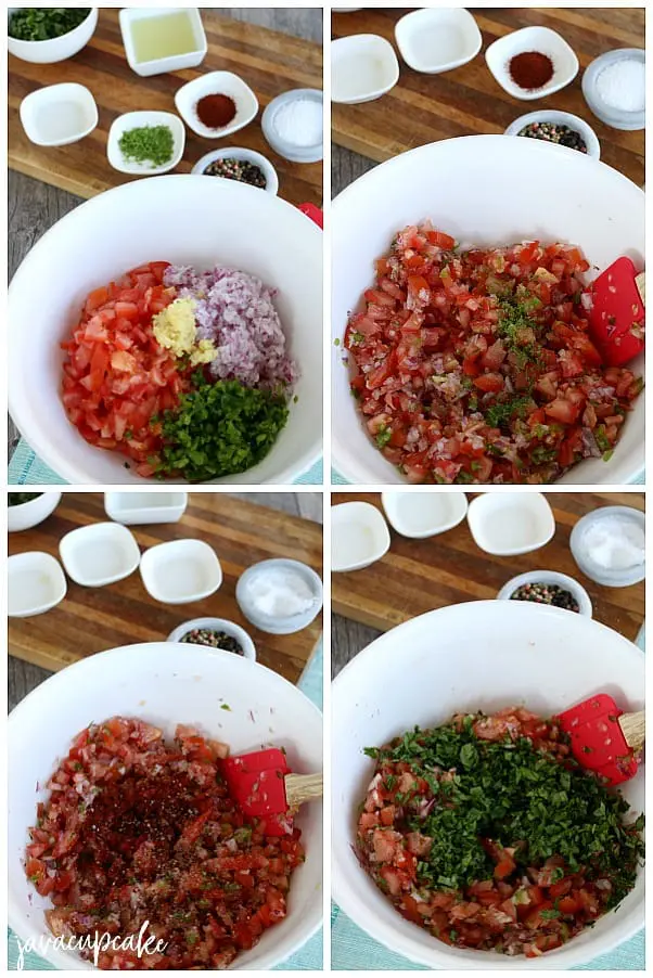 making homemade tomato salsa