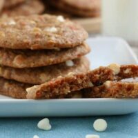 Stacks of Carrot Cake Cookies on a plate.