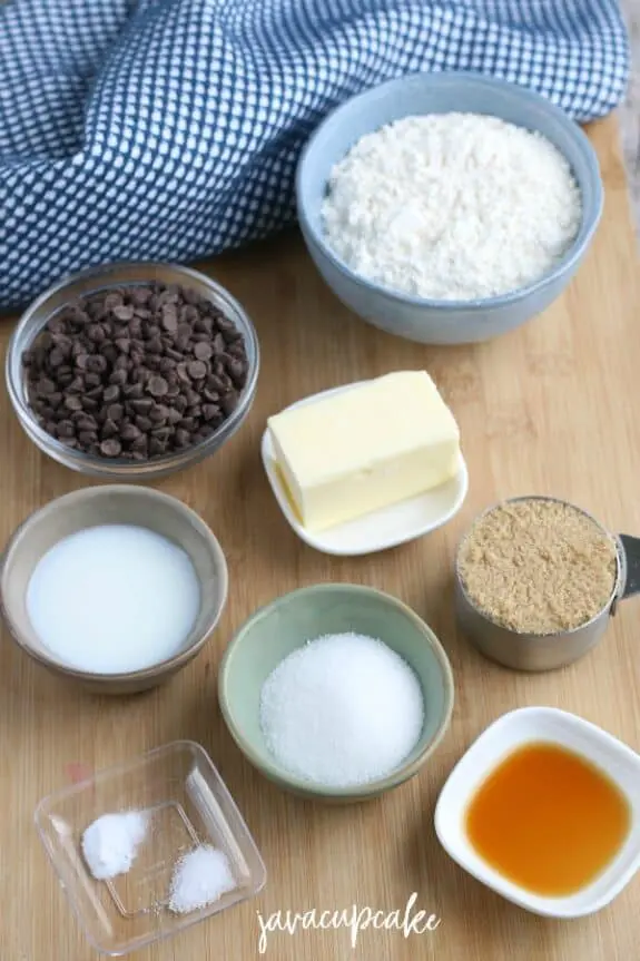 Ingredients to make cookie dough balls.